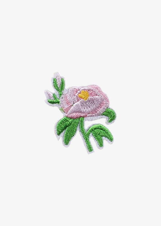 Pink Rose with Leaves patch