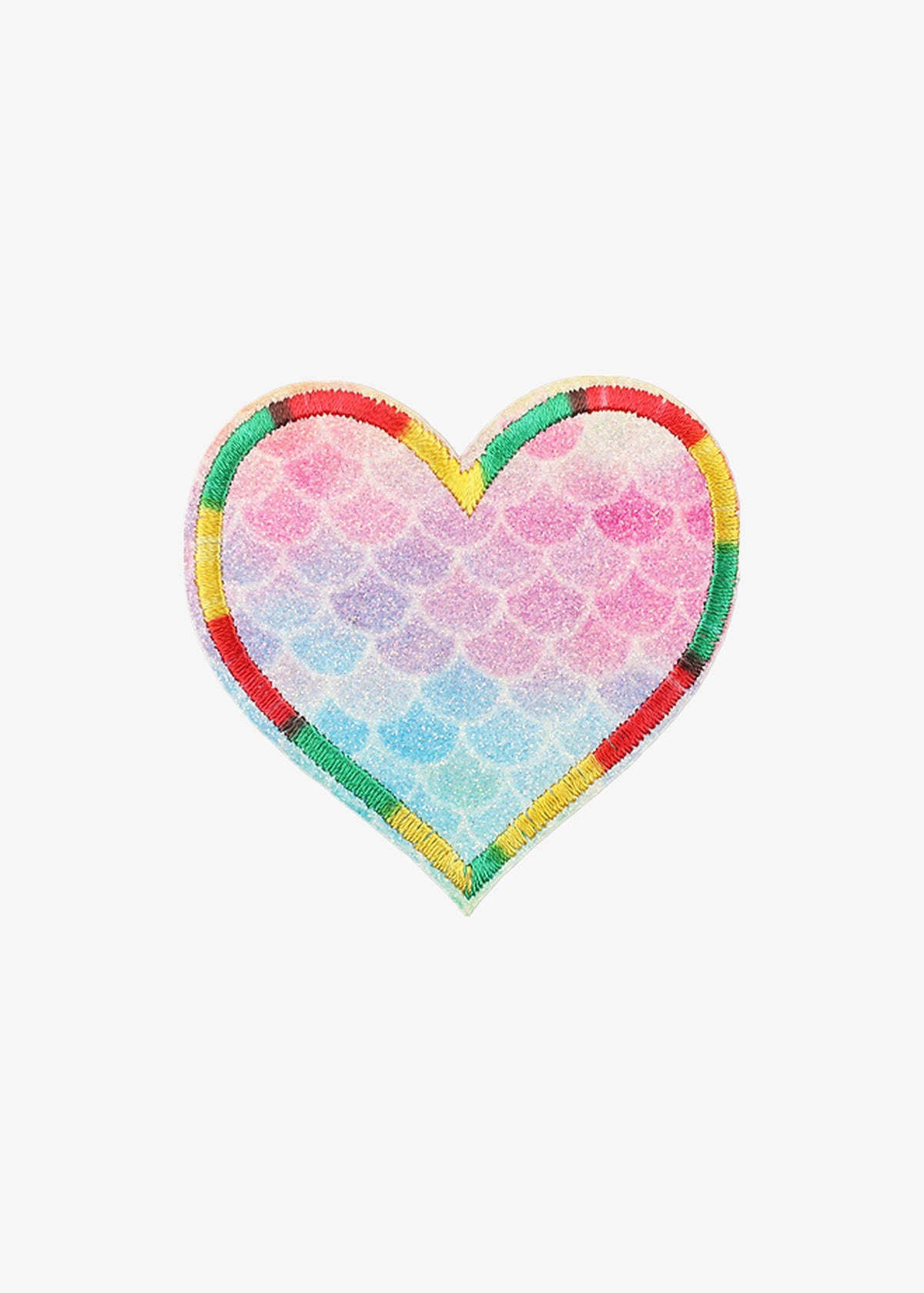 Mermaid Scale Heart patch, pastel rainbow
