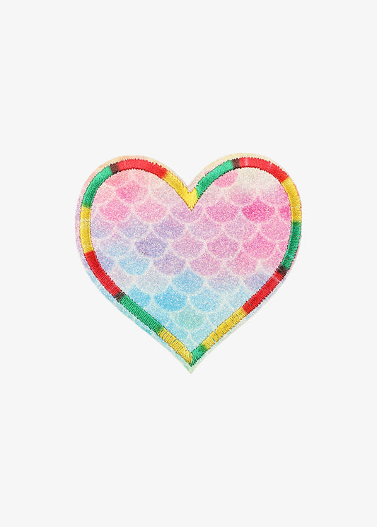 Mermaid Scale Heart patch, pastel rainbow