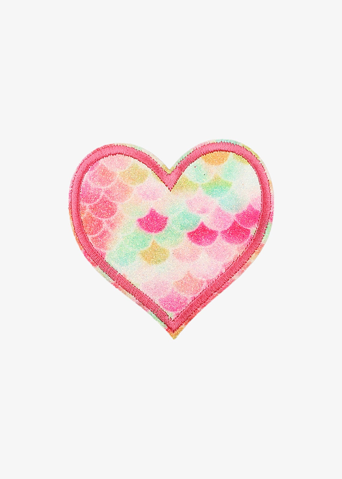 Mermaid Scale Heart patch, hot pink