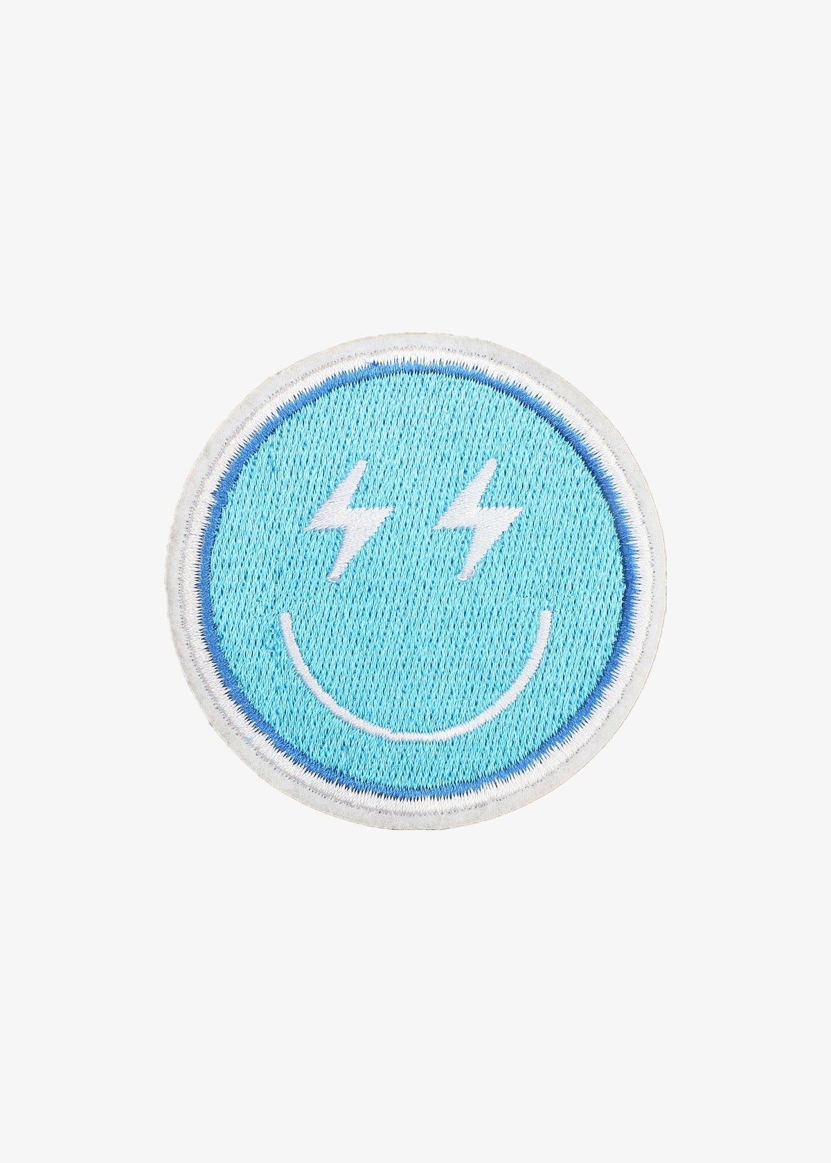 Blue Lightning Smiley patch