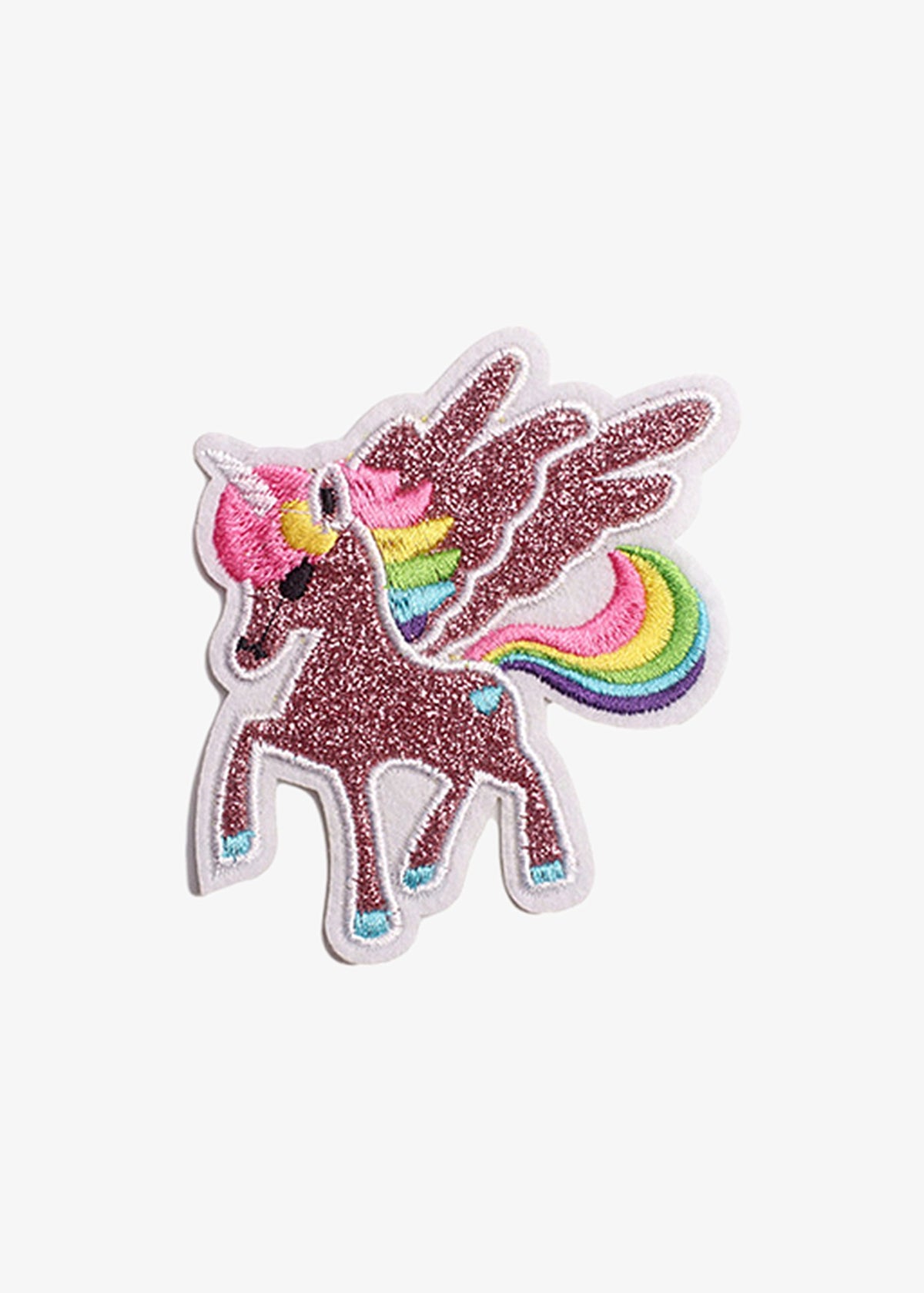 Glitter Winged Unicorn patch, pink