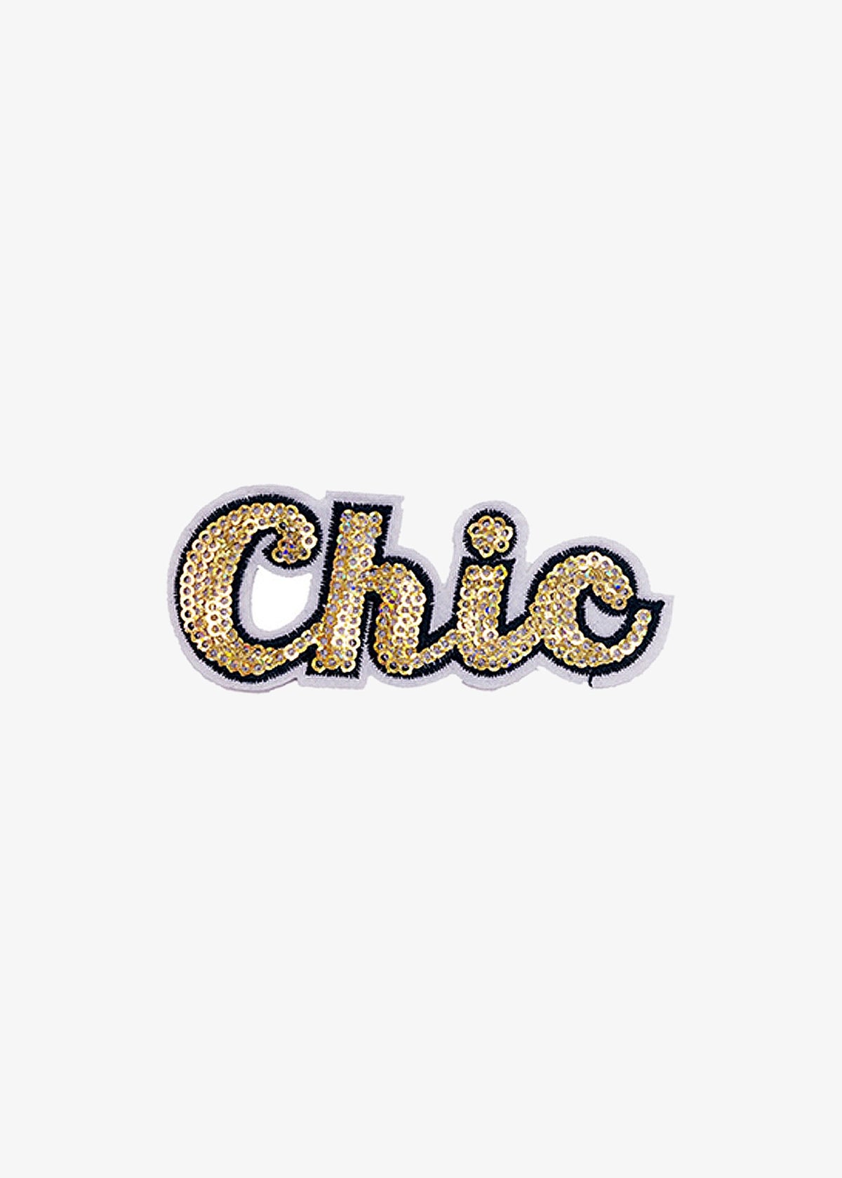 Chic Gold Sequin Word patch