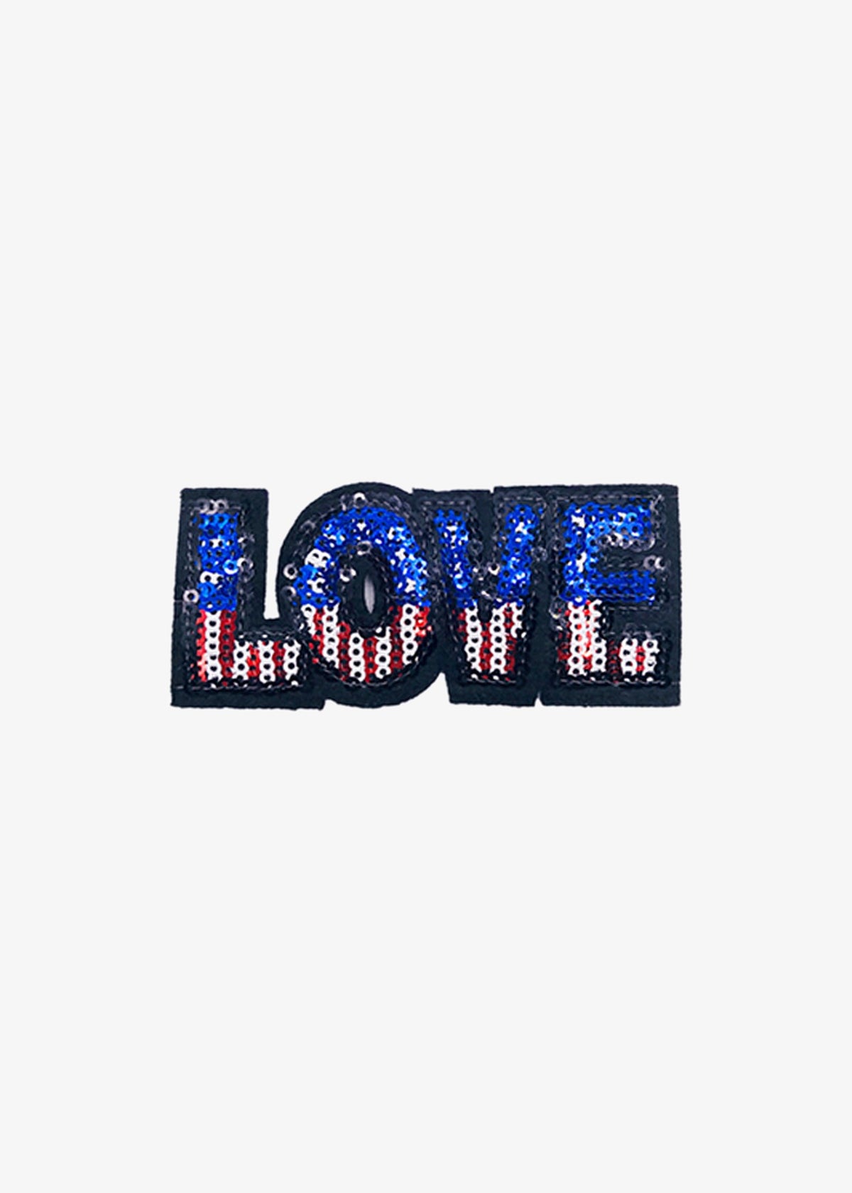 Love Sequin Flag Word patch